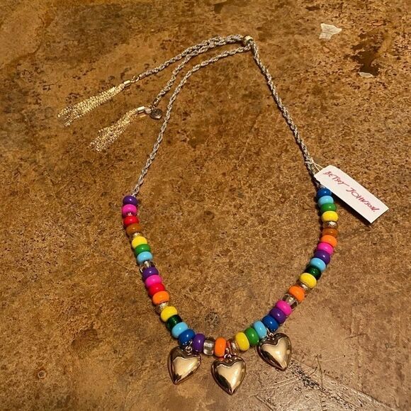 Betsey johnson Rainbow Bead adjustable necklace - Picture 1 of 8